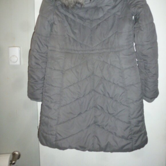 🧥 A New Day Puffer Mid-Length Coat with Faux Fur-Lined Hood – Gray (Size S) - Picture 6 of 12